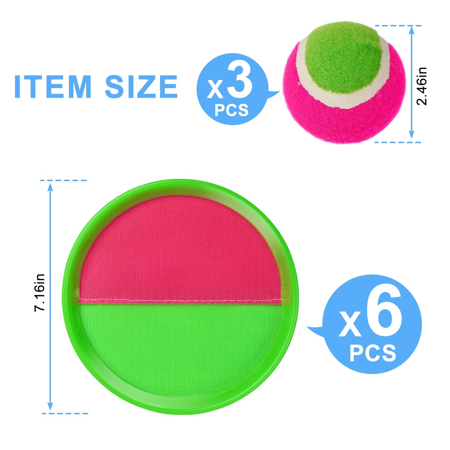 Toss and Catch Ball Set, 4 Paddles 4 Balls Kids Toys Outdoor Games for Kids Outside Toys Beach Toys Camping Games Indoor and Yard Game for Kids and Family Suitable for Kids Gift